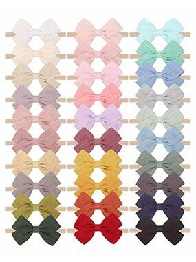Baby Headbands Set 30 Pack Soft Stretch Bow Headbands Infant Toddler
